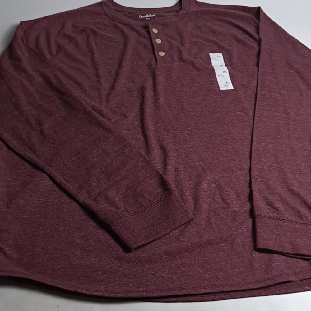 MEN'S PLUS SIZE XXL GOODIELLOW TEES LONG SLEEVE